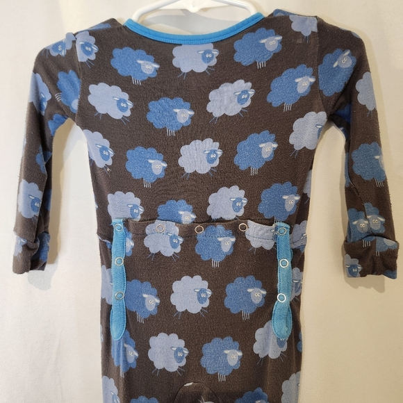 Kickee Pants Kids One Piece Pajamas Size 12-18 Months Blue Sheep Sleep Bamboo - Picture 8 of 8